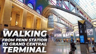 Walking NYC  Penn Station to Times Square amp Grand Central Terminal July 2021 [upl. by Remos]