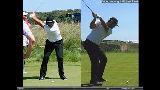 Jon Rahm golf swing  Long Iron faceon amp downtheline July 2017 [upl. by Einaj239]