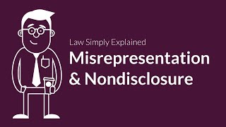 Misrepresentation and Nondisclosure  Contracts  Defenses amp Excuses [upl. by Bertero]