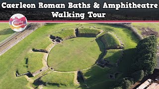 CAERLEON ROMAN BATHS amp AMPHITHEATRE WALES  Walking Tour  Pinned on Places [upl. by Lady]