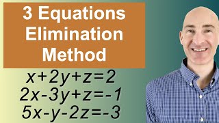 Solving Systems of 3 Equations Elimination [upl. by Aihtiekal]