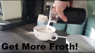 How to Get More Froth from Your Nespresso Coffee Aeroccino  Nespresso tips and help [upl. by Zoarah]