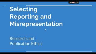 Selective Reporting and Misrepresentation of data Research and Publication ethics Phd coursework [upl. by Haleeuqa]